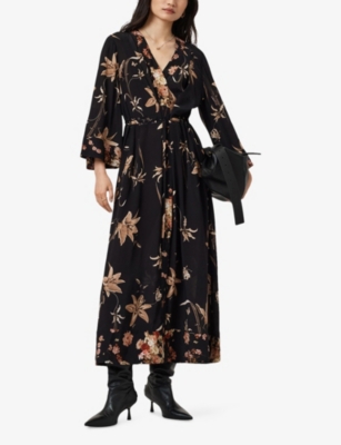 ALLSAINTS: Diana Floral Woven Wrap Dress