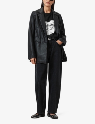 ALLSAINTS: Amelie Scrunch Graphic-Print Short-Sleeve Cotton T-Shirt