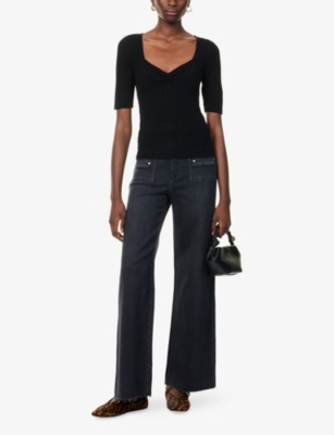 PAIGE: Anessa Wide-Leg Cotton-Blend Jeans