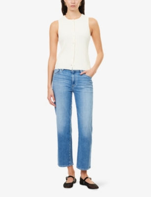 Paige Womens Big Ben Mason Ankle Straight-leg Denim Jeans In Blue