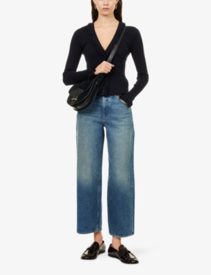 PAIGE: Cameron Ankle Wide Straight-Leg Denim Jeans