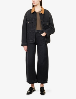 Paige Womens Black Void Arellia Ankle Barrel-leg Stretch-denim Blend Jeans In Black