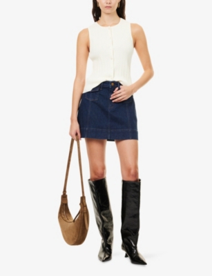 PAIGE: Janelle High-Rise Denim Mini Skirt