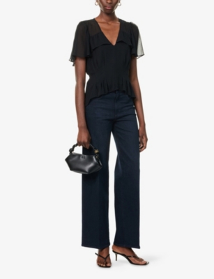 PAIGE: Willa V-Neck Silk Top