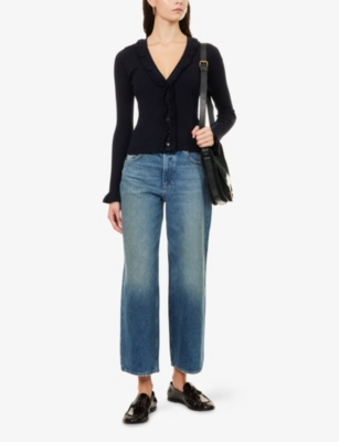 PAIGE: Demetra Ribbed Cotton-Blend Cardigan