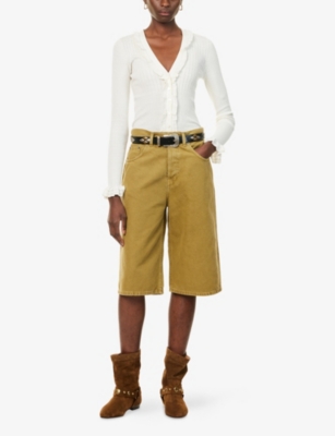 PAIGE: Demetra V-Neck Cotton-Blend Cardigan