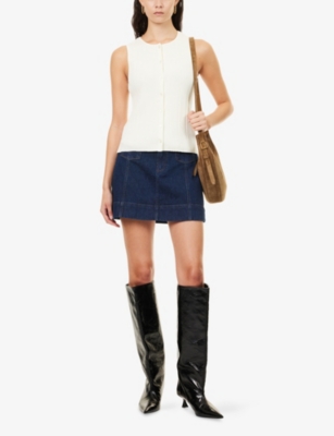 PAIGE: Leria Pleated Knitted Tank Top