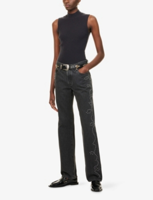 Paige Womens Midnight Fidelia Sleeveless Knitted Top In Gray
