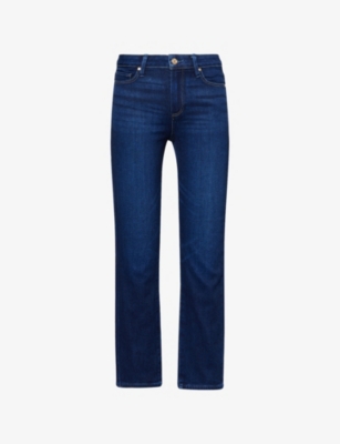 Paige Womens Waterloo Cindy Straight-leg Stretch-denim Jeans In Blue