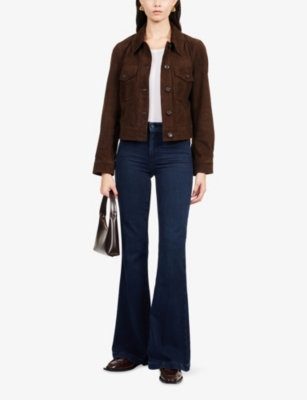 PAIGE: Genevieve Flared-Leg Stretch-Denim Jeans