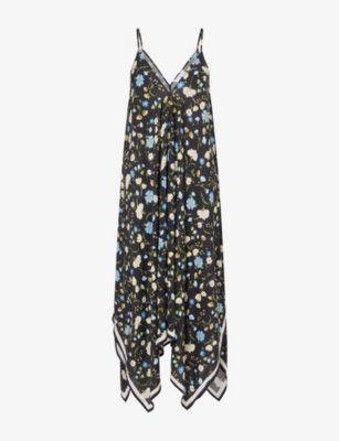 Seafolly Womens Black Modern Romance V-neck Woven Midi Dress