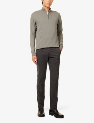 Paige Mens Dark Iron Danford Slim-fit Stretch-cotton Chino Trousers In Brown