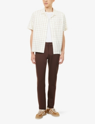 Paige Mens Burnt Ember Stafford Slim-fit Tapered-leg Stretch-woven Trouser In Brown