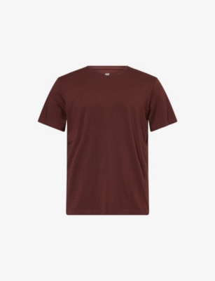 Paige Mens Malbec Sorden Crewneck Cotton-jersey T-shirt In Burgundy