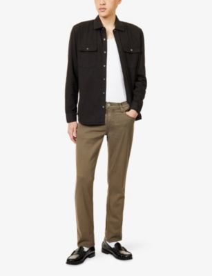 Paige Mens Carbanolo Martin Patch-pocket Cotton Blend Shirt Xl In Black