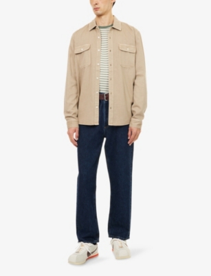 Paige Mens Vintage Cashew Martin Washed Long-sleeve Cotton And Modal Shirt In Neutral