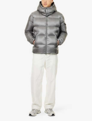 Moncler Mens Charcoal Couyere Logo-patch Padded Down Jacket In Gray