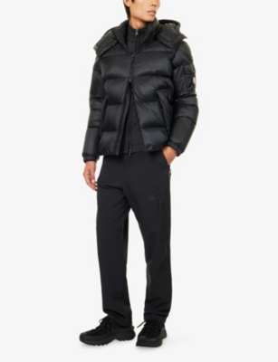 Moncler Mens Black Couyere Nylon-down Jacket In Animal Print
