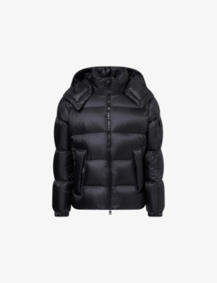 Moncler Mens Black Couyere Nylon-down Jacket In Animal Print