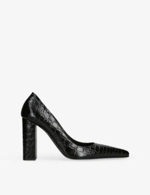 Alaïa Crocodile Printed Leather Pumps In Black