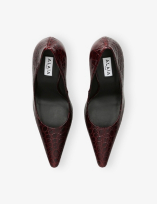 Alaïa Show Pointed Toe Lizard Embossed Pump In Animal Print