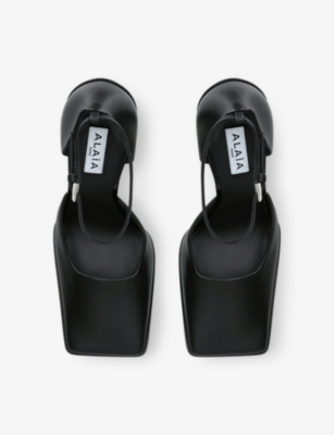 AZZEDINE ALAIA: D'Orsay 90 Leather Heeled Courts