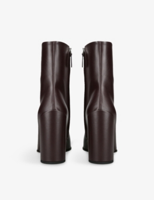 Alaïa Leather Square-toe Ankle Boots 90 In Brown