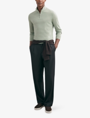 REISS: Blackhall Half-Zip Wool Jumper