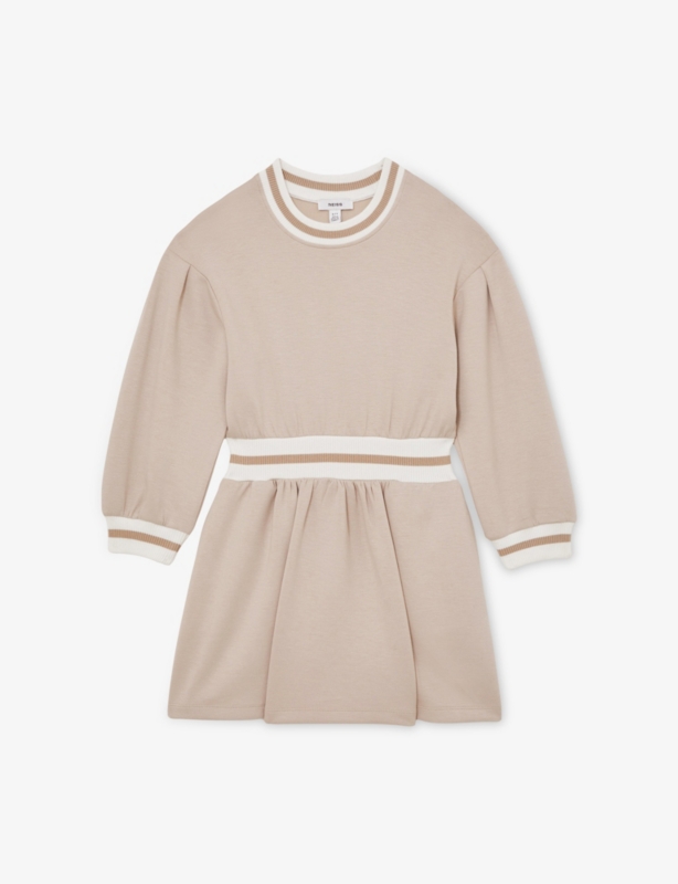 Giovanna Striped-Trims Stretch-Woven Dress 9-13 Years