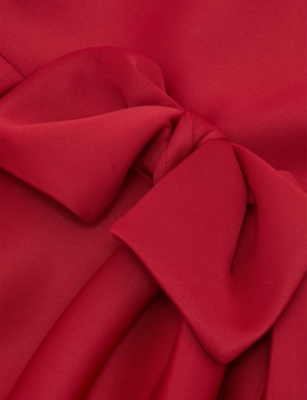 Reiss Joey Bow-detail Stretch-woven Dress 9-13 In Red