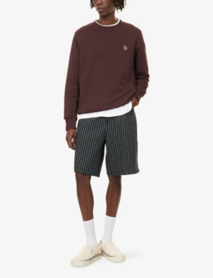 Ps By Paul Smith Mens Red Regular-fit Zebra Cotton-jersey Sweatshirt Xl In Burgundy