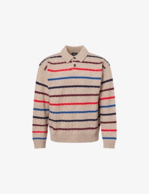 PS BY PAUL SMITH: Striped Long-Sleeve Wool-Blend Jumper
