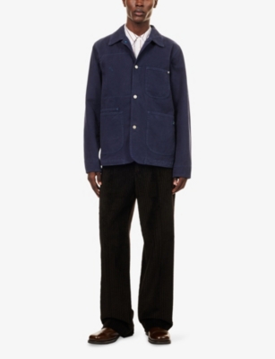 Ps By Paul Smith Mens Blue Work Relaxed-fit Denim Jacket Xl In Blue
