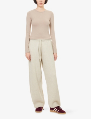 Sisters & Seekers Womens Beige Slim-fit Long-sleeve Stretch-jersey Top In Nude