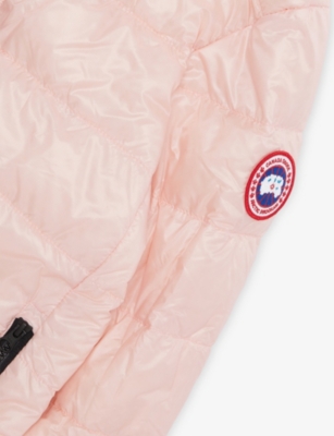 Canada Goose Pink Lemonade-rose Youth Crofton Hooded Padded Shell-down Jacket 7-16 Years In Pink
