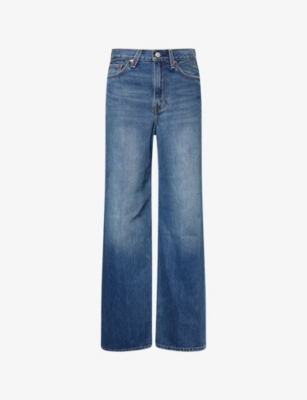 Levi's Womens Polar Perimiter Ribcage Wide-leg Denim Jeans