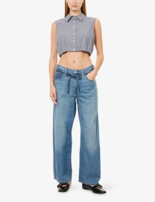 Levi's Womens Stop Flaxing Xl Straight-leg Denim And Linen Jeans In Blue