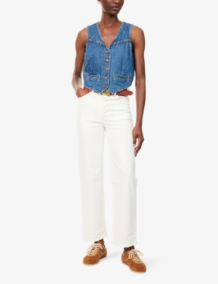 LEVIS: Braided-Trim Denim Vest