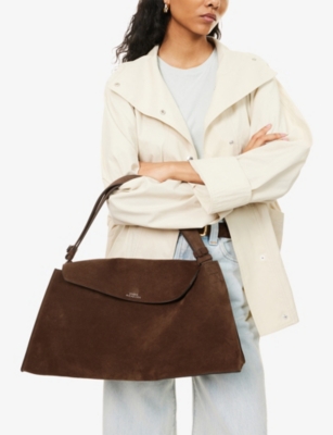 Studio Nicholson Womens Cocoa Shiboru Suede Shoulder Bag