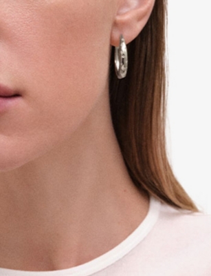 Astley Clarke Womens Sterling Silver Maxi Tiny Star Sterling-silver Hoop Earrings In Metallic