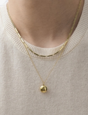 ASTLEY CLARKE: Tiny Star Mini Biography 18ct Yellow Gold Vermeil And Lab-Grown White-Sapphire Locket Necklace