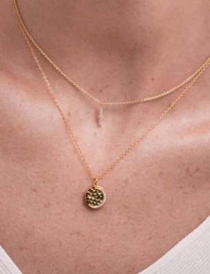 ASTLEY CLARKE: Luna Crescent 18ct Yellow Gold Vermeil And Lab-Grown White-Sapphire Locket Necklace