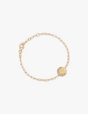 ASTLEY CLARKE: Luna Crescent 18ct Yellow Gold Vermeil And White Sapphire Locket Bracelet