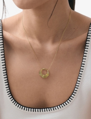 Astley Clarke Womens Raye 18ct Yellow Gold Vermeil Pendant Necklac In Gold