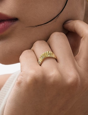 Astley Clarke Womens Raye 18ct Yellow Gold Vermeil And Lab-grown White-sapphire In Gold