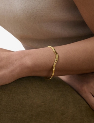 Astley Clarke Womens Raye 18ct Yellow Gold Vermeil Cuff Bangl In Gold