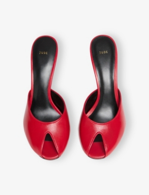 Jude Womens Red Date 105 Leather Mules In Red