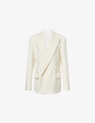 THE FRANKIE SHOP: Newark Double-Breasted Wool-Blend Blazer