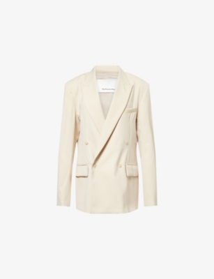 THE FRANKIE SHOP: Newark Double-Breasted Wool-Blend Blazer