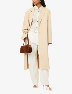 THE FRANKIE SHOP: Tribeca Single-Breasted Woven Long Coat